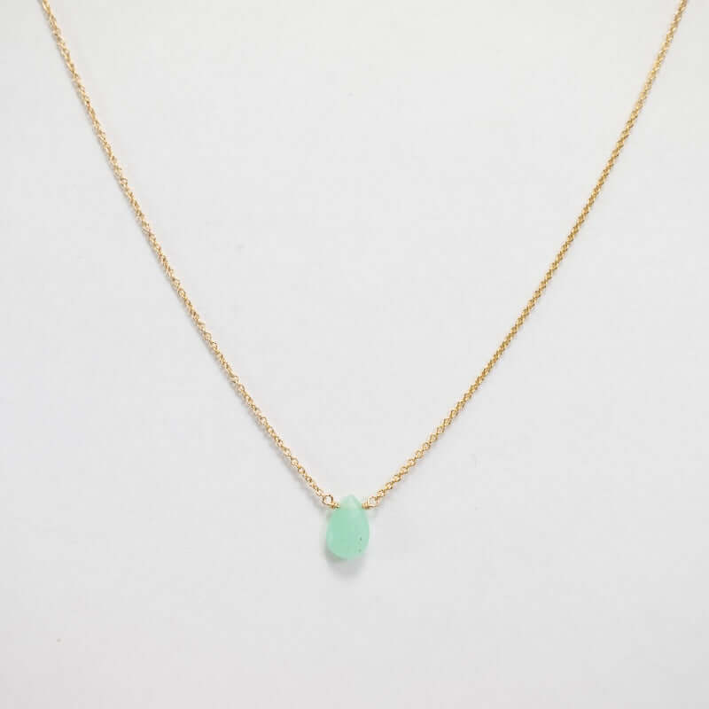 Gold Fill Chrysoprase Necklace at PINCH