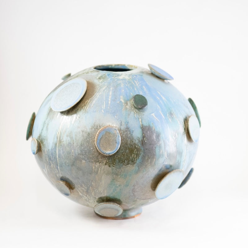 Lichen in Blues & Greens Sculpture by Robbie Heidinger
