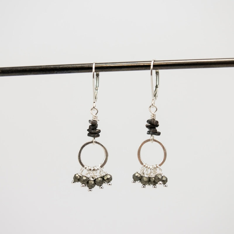 Jill's Silver Earrings with Pyrite from Riverstone Jewelry at Pinch in Northampton, MA