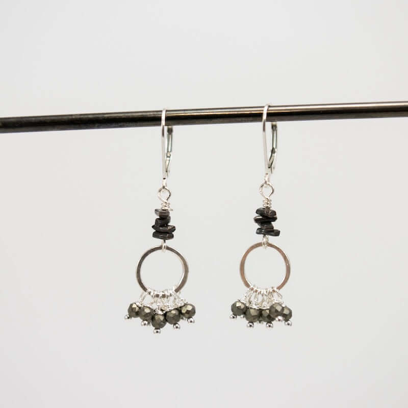 Jill's Silver Earrings with Pyrite from Riverstone Jewelry at Pinch in Northampton, MA