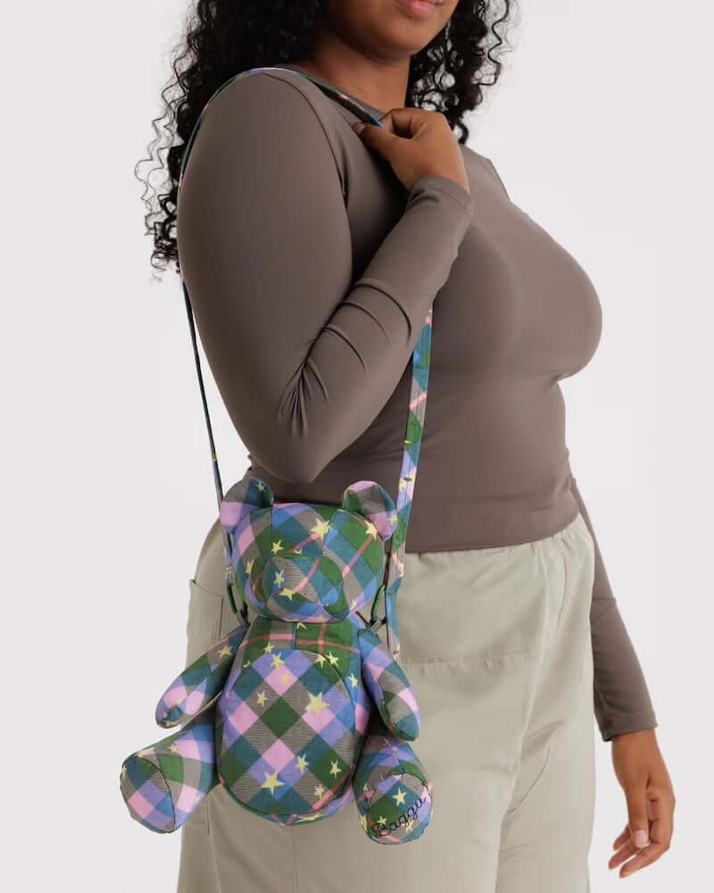 Green Star Plaid Bear Bag from Baggu at Pinch in Northampton, MA