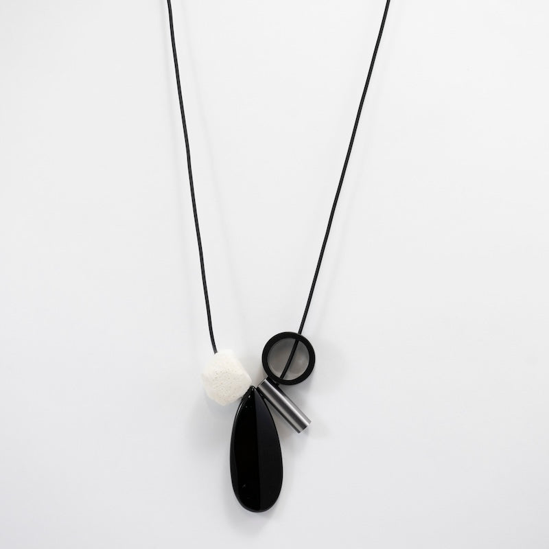 Black and White Vintage Tubes Necklace from Inteplei at Pinch in Northampton, MA