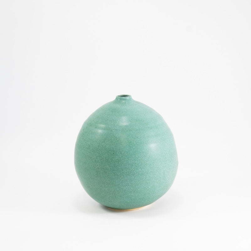 Weathered Green Small Round Vase from Judy Jackson at Pinch in Northampton, MA
