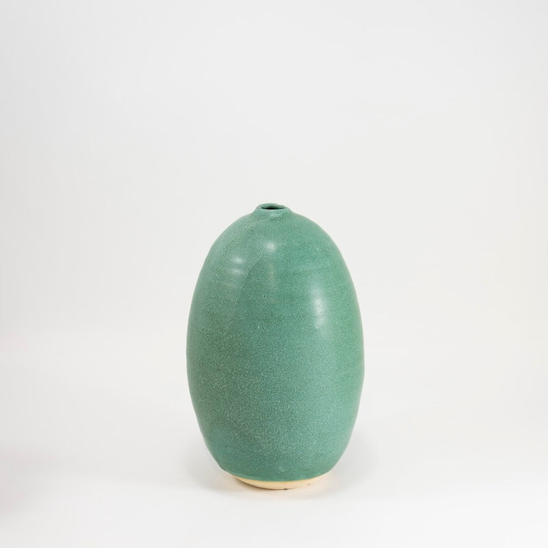 Weathered Green Small Oval Vase from Judy Jackson at Pinch in Northampton, MA