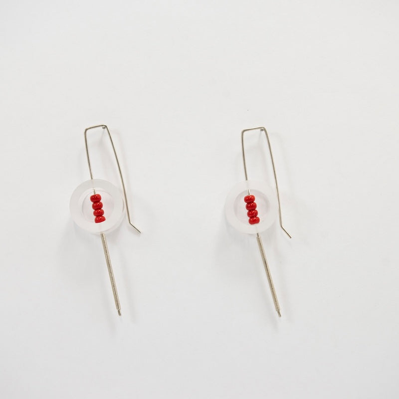 Red Acrylic Tube Earrings from Inteplei at Pinch in Northampton, MA