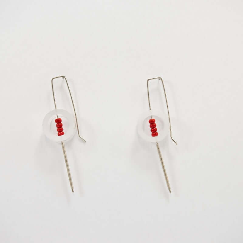 Red Acrylic Tube Earrings from Inteplei at Pinch in Northampton, MA