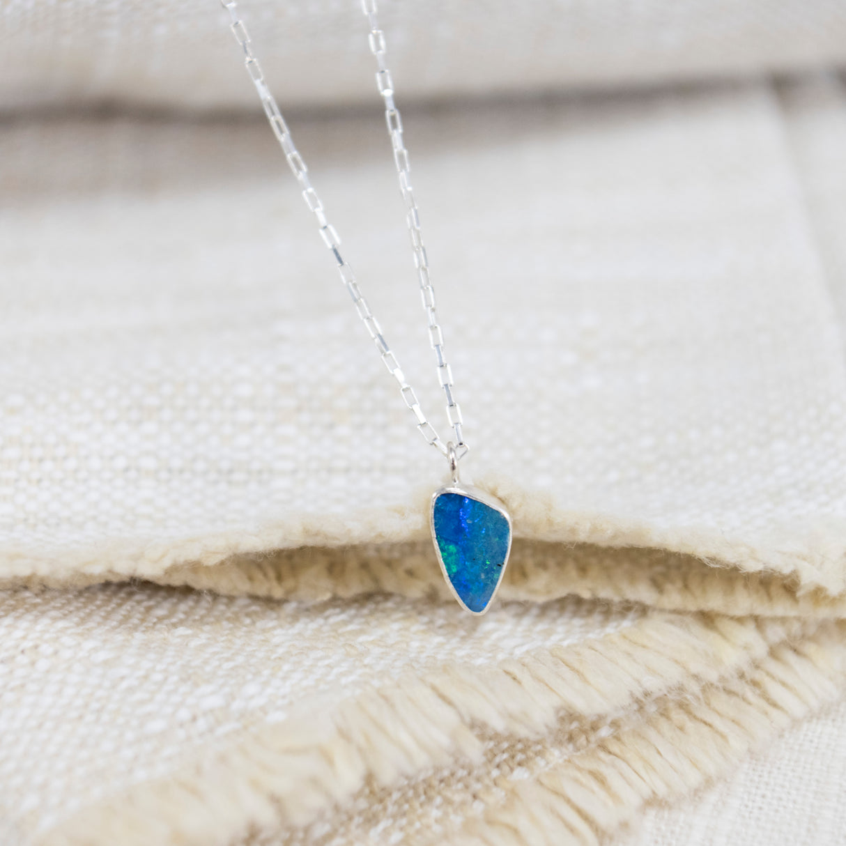 Australian Boulder Opal Embossed Necklace