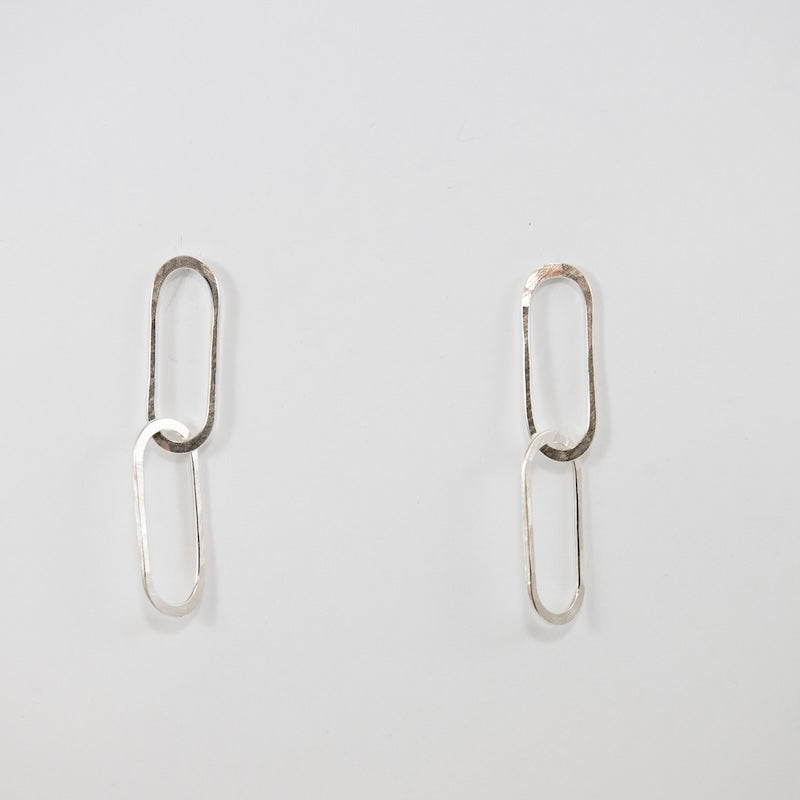 Paperclip Chain Stud Earrings