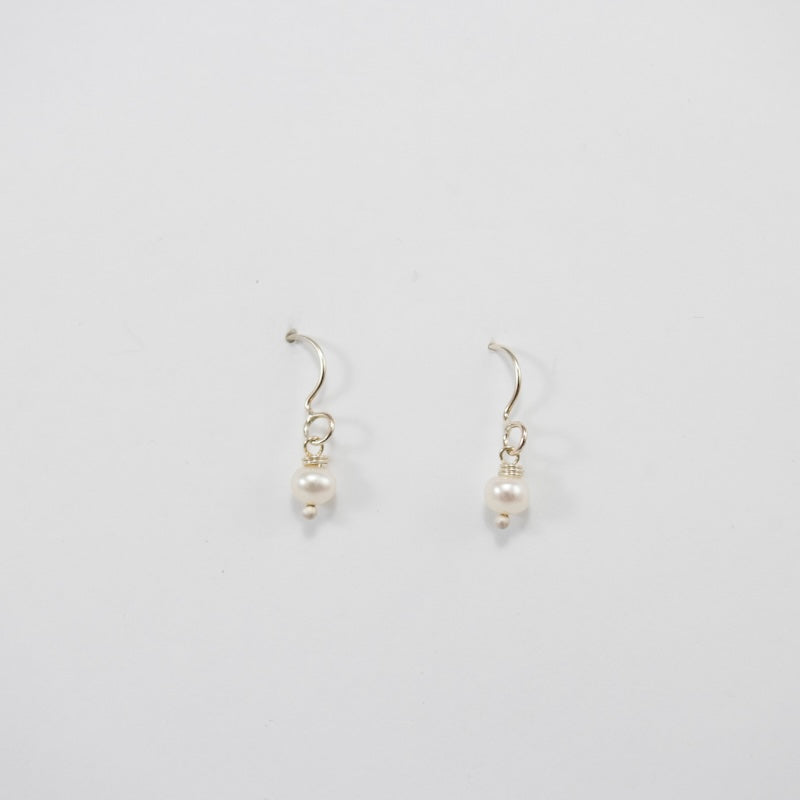 White Pearl Drop Earrings from Little Cat Metals at Pinch in Northampton, MA