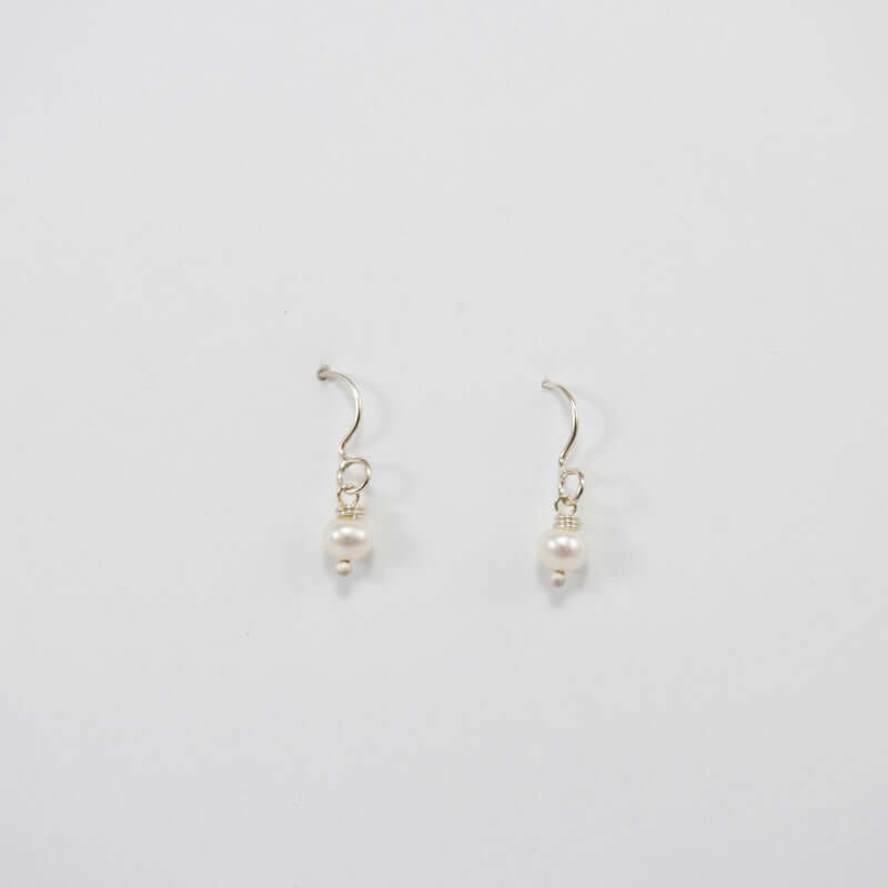 White Pearl Drop Earrings at PINCH