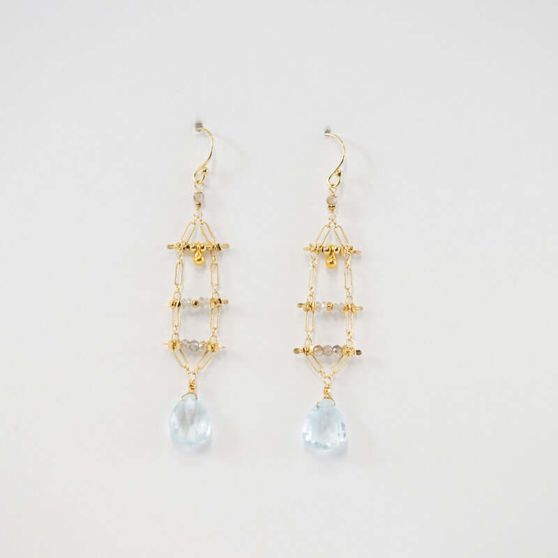 Blue Topaz Lace Earrings at PINCH