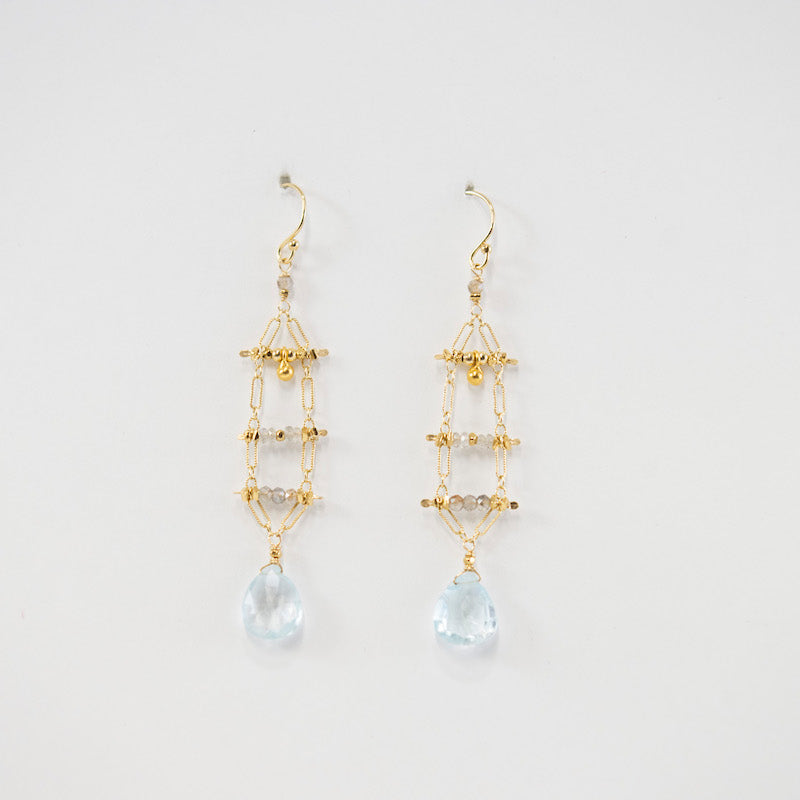 Blue Topaz Lace Earrings from Hallie's Comet at Pinch in Northampton, MA