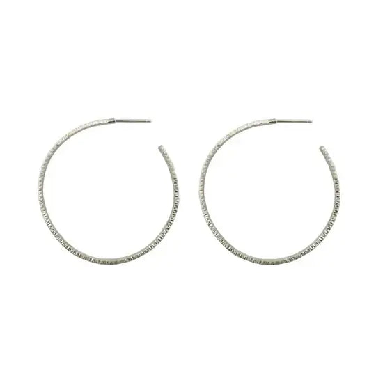 Textured Large Hoops in Sterling Silver from Philippa Roberts at Pinch in Northampton, MA
