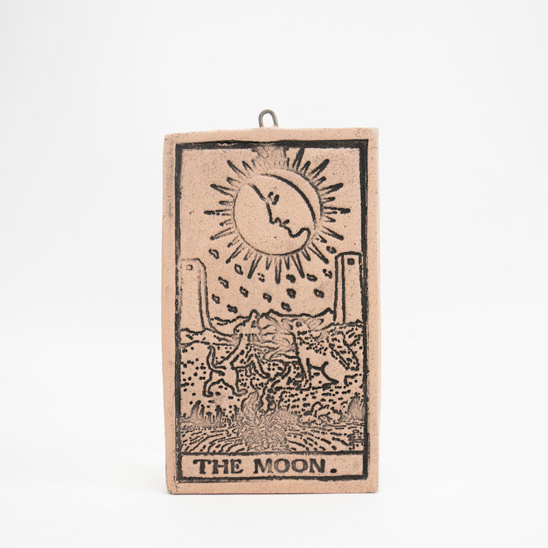 The Moon Ceramic Hanging Tarot Card from Mud Wizards at Pinch in Northampton, MA