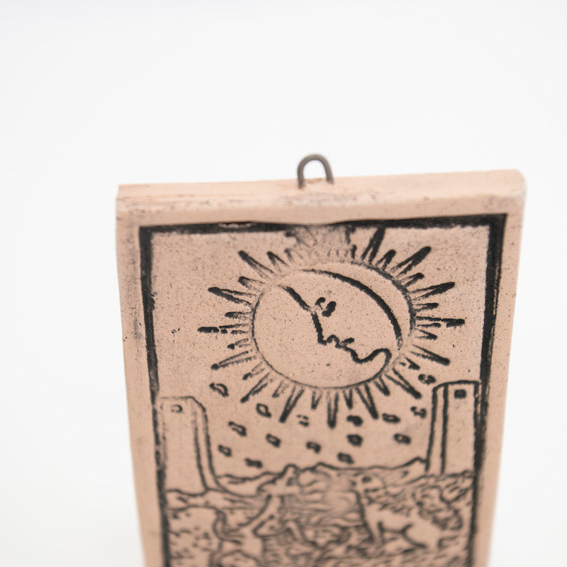 The Moon Ceramic Hanging Tarot Card from Mud Wizards at Pinch in Northampton, MA