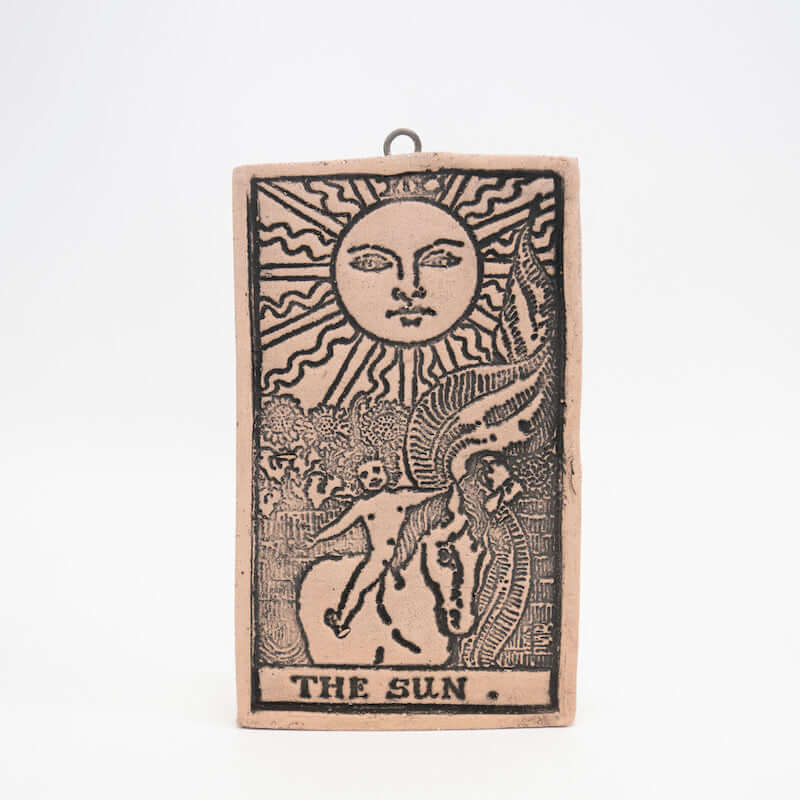 The Sun Ceramic Hanging Tarot Card from Mud Wizards at Pinch in Northampton, MA