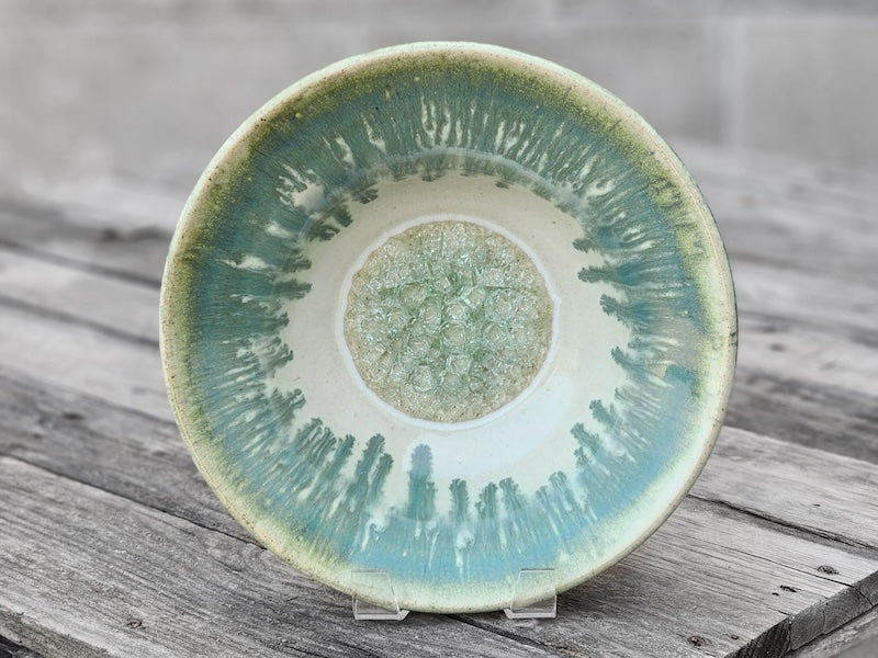 12" Flared Rim Bowl in Fern Glaze from Dock 6 Pottery at Pinch in Northampton, MA