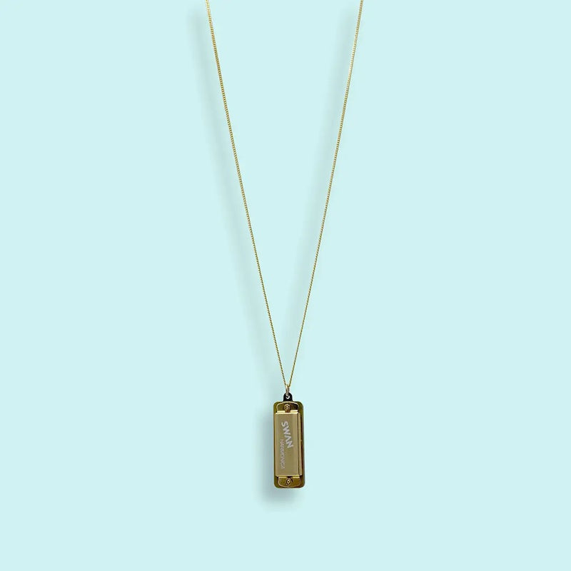 Golden Harmonica Necklace from Ornamental Things at Pinch in Northampton, MA