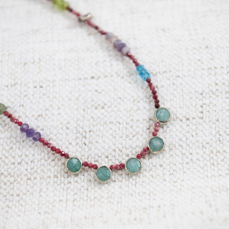 Five Porthole Thulite Necklace