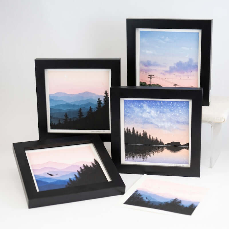 Original Watercolor 6x6 Framed #17 at PINCH