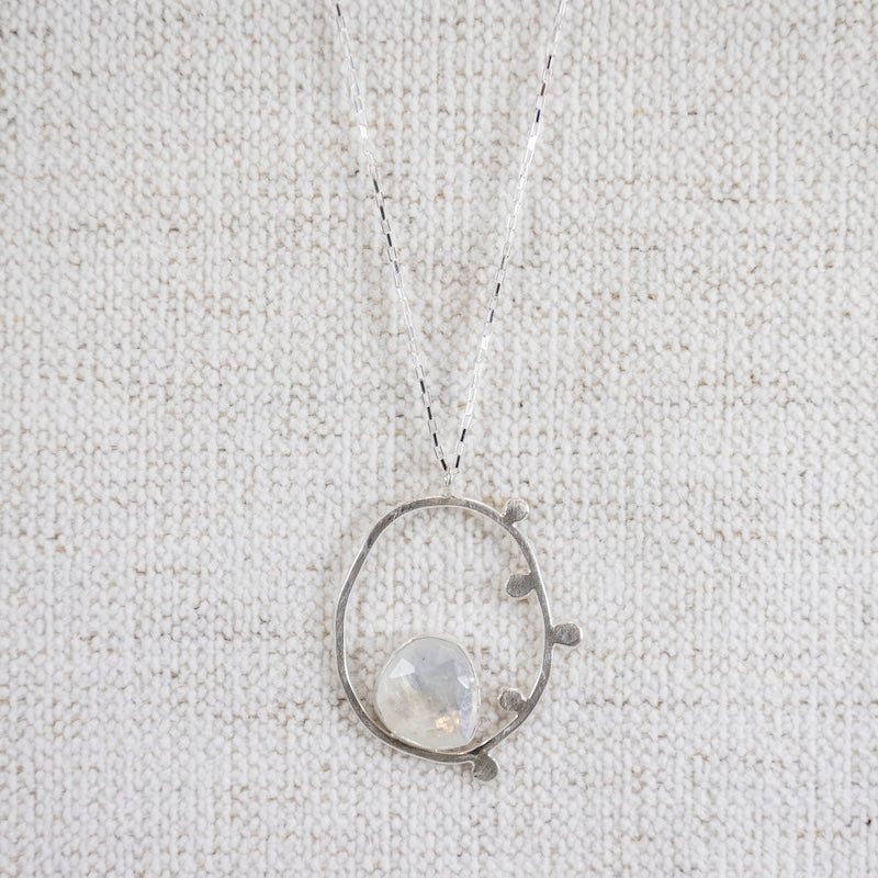Audubon Necklace with Rainbow Moonstone