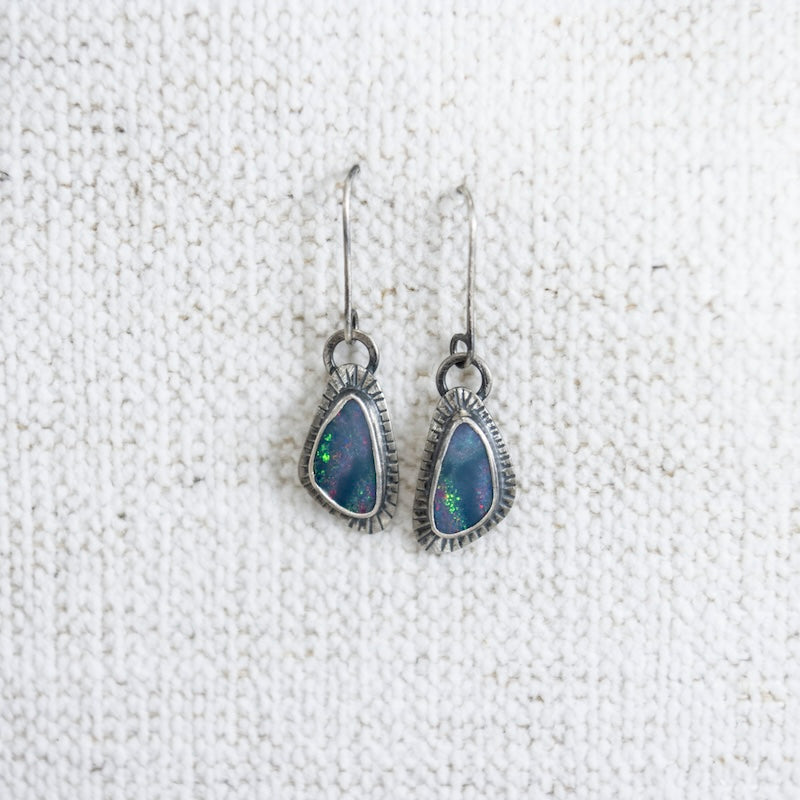 Australian Boulder Opal Sunrise Earrings