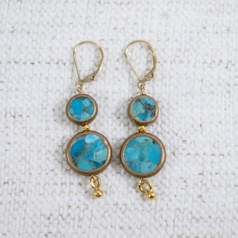 Double Raindrop Turquoise Earrrings