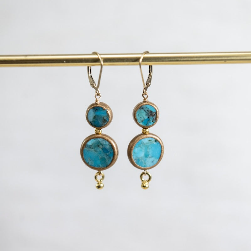 Double Raindrop Turquoise Earrrings
