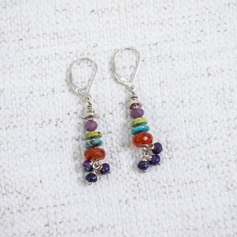 Balinese Offerings Carnelian and Silver Earrings