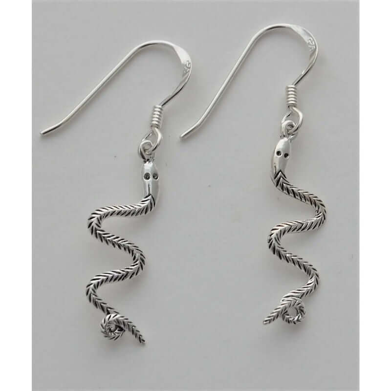 Snake Earrings with French Wire in Sterling Silver from semaki & bird at Pinch in Northampton, MA