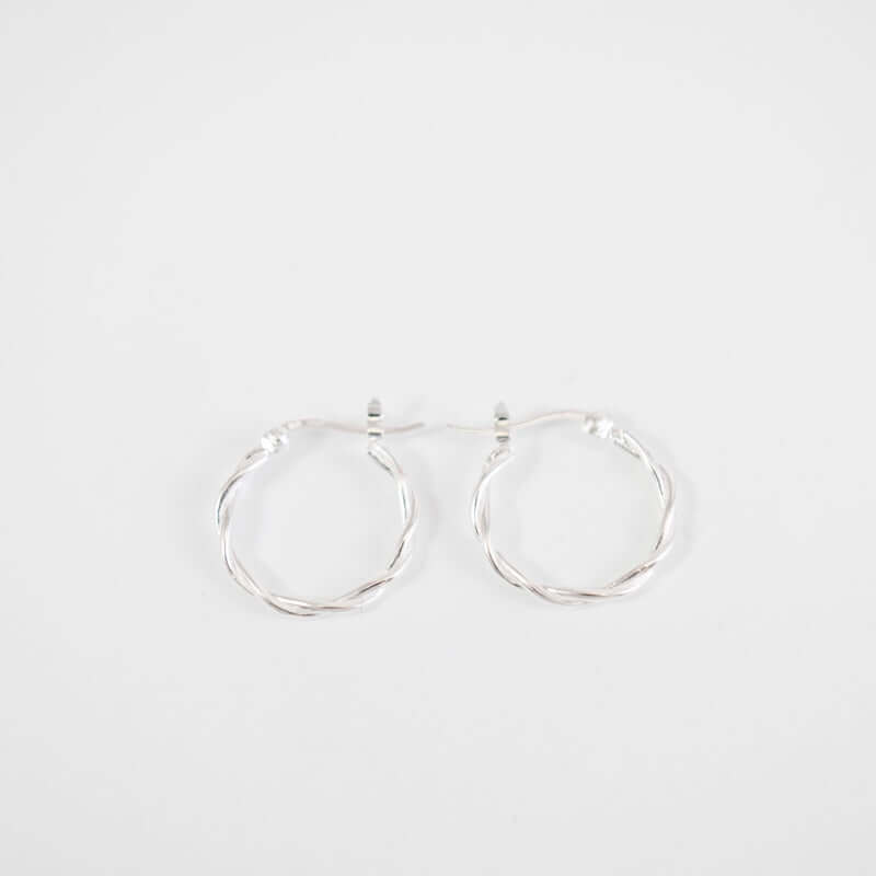 Twisted Sterling Silver Hoops at PINCH