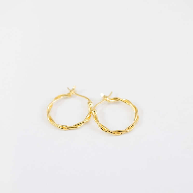 Twisted 14K Gold Vermeil Hoops at PINCH