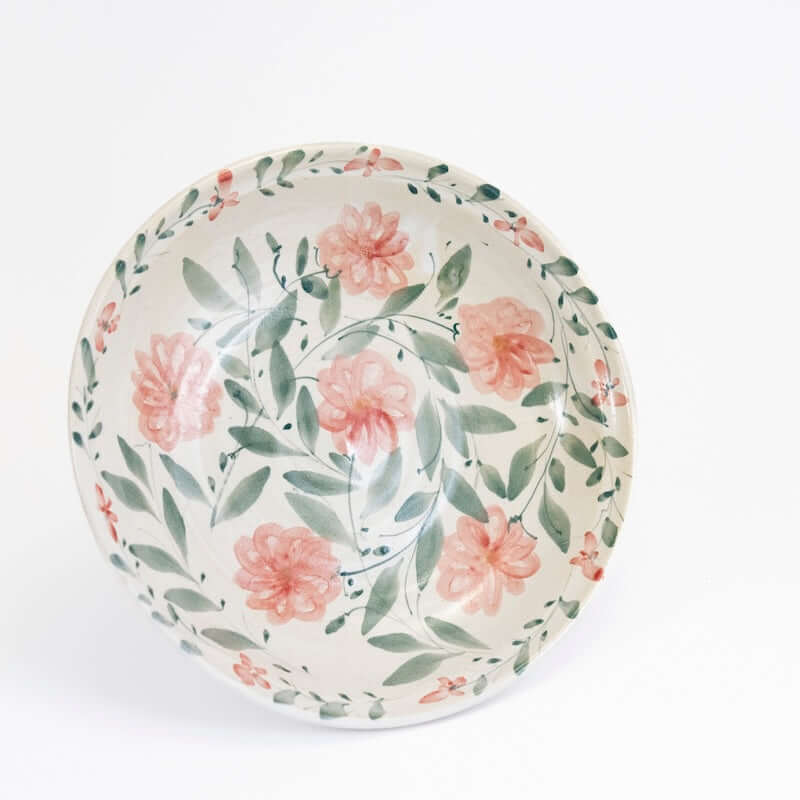 Small Shallow Bowl with Red Flowers from Megan Hart at Pinch in Northampton, MA