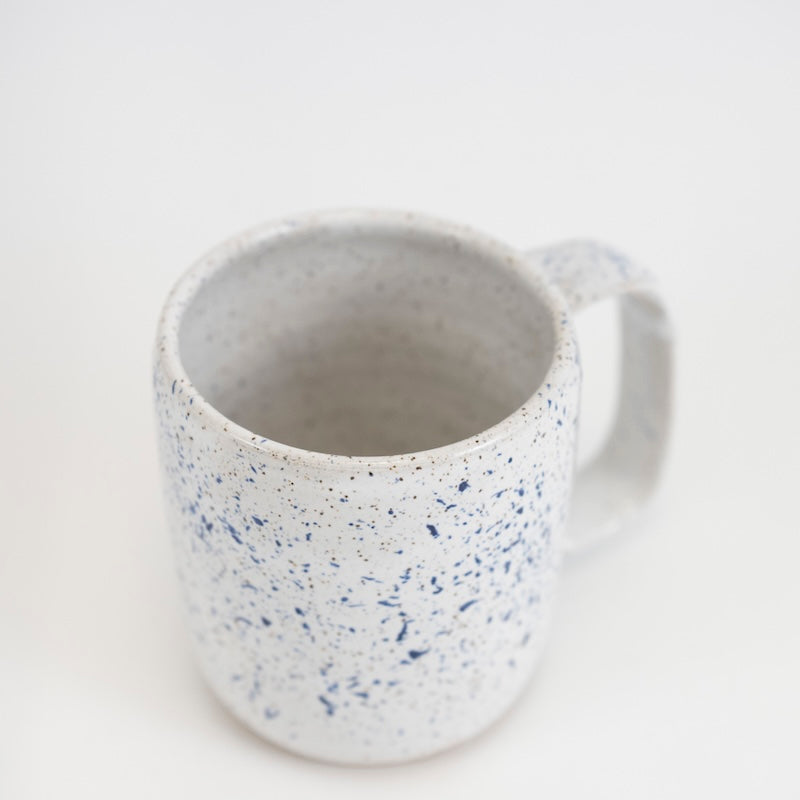 Blue Splatter Stoneware Mug from Carmiclay at Pinch in Northampton, MA