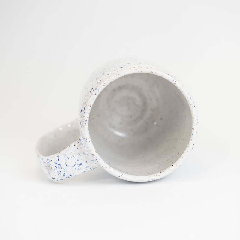 Blue Splatter Stoneware Mug from Carmiclay at Pinch in Northampton, MA