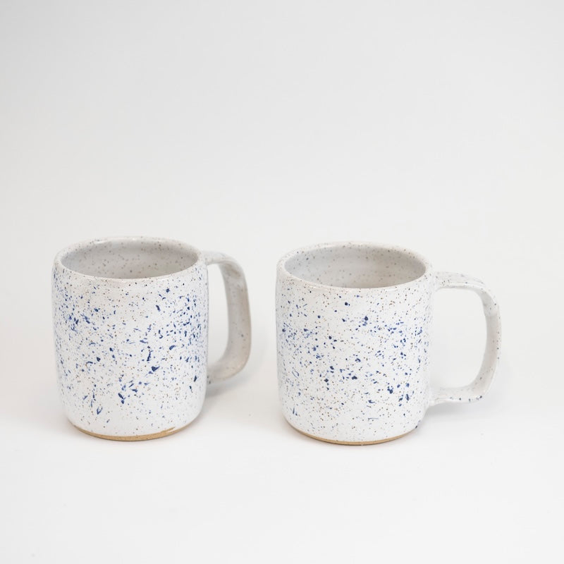 Blue Splatter Stoneware Mug from Carmiclay at Pinch in Northampton, MA
