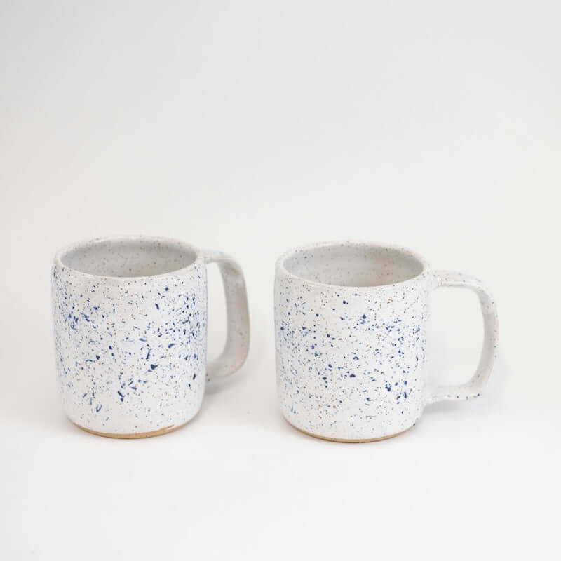Blue Splatter Stoneware Mug from Carmiclay at Pinch in Northampton, MA