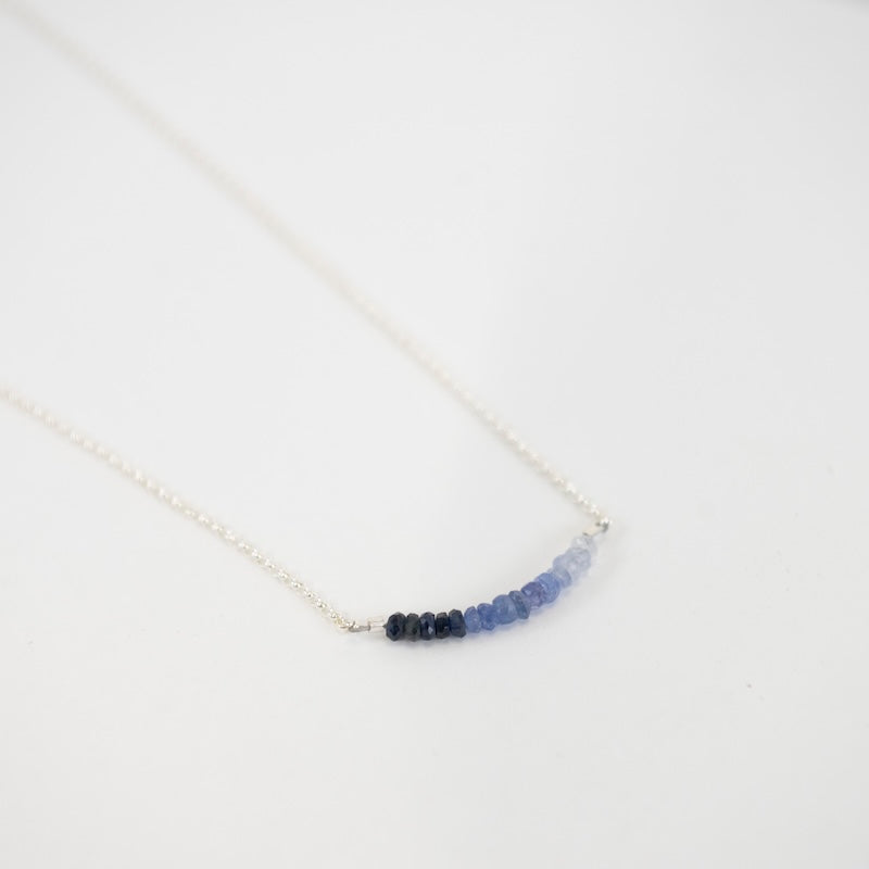 Mini Sapphire Splash Sterling Silver Necklace in Blue
