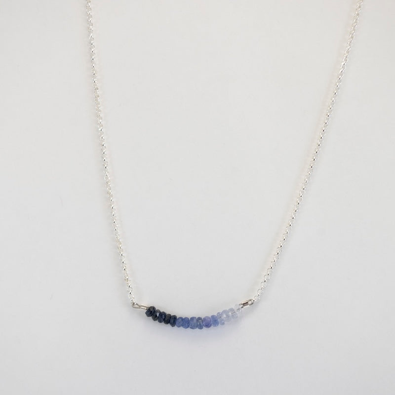 Mini Sapphire Splash Sterling Silver Necklace in Blue