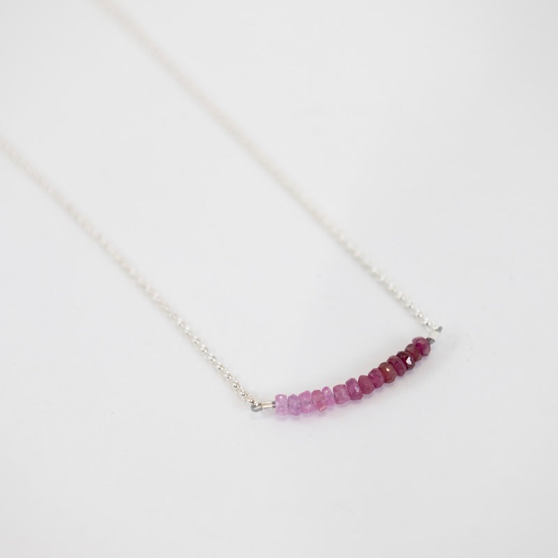 Mini Sapphire Splash Sterling Silver Necklace in Ruby from Mary Risley at Pinch in Northampton, MA