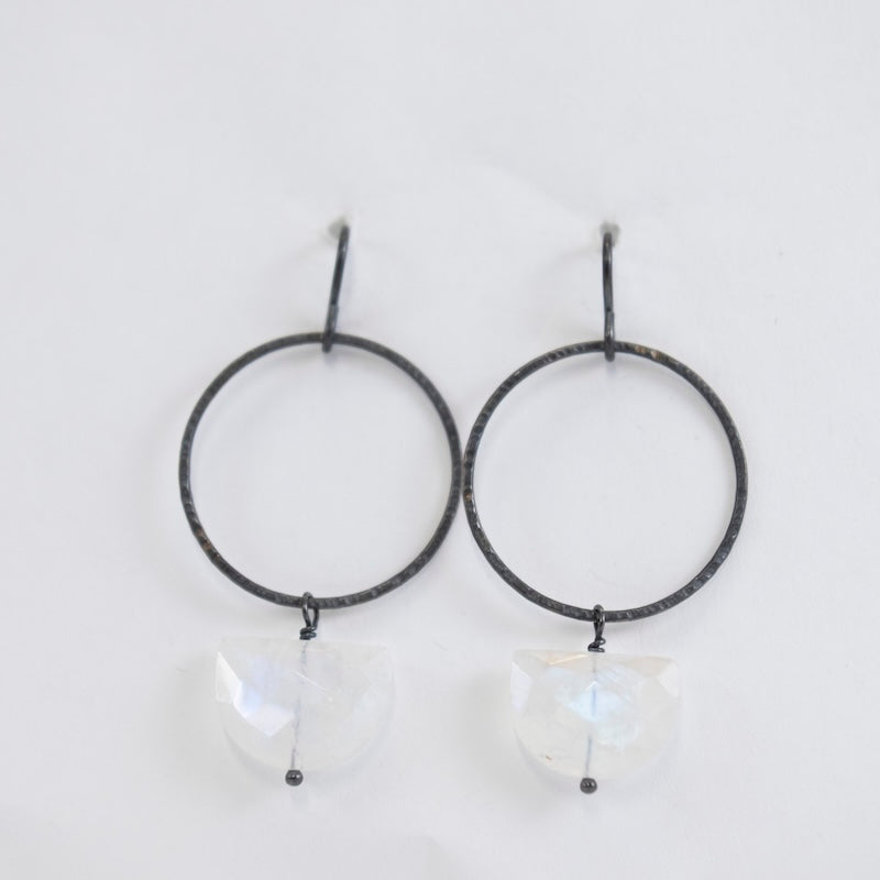 Half Dome Earrings with Moonstone from Mary Risley at Pinch in Northampton, MA