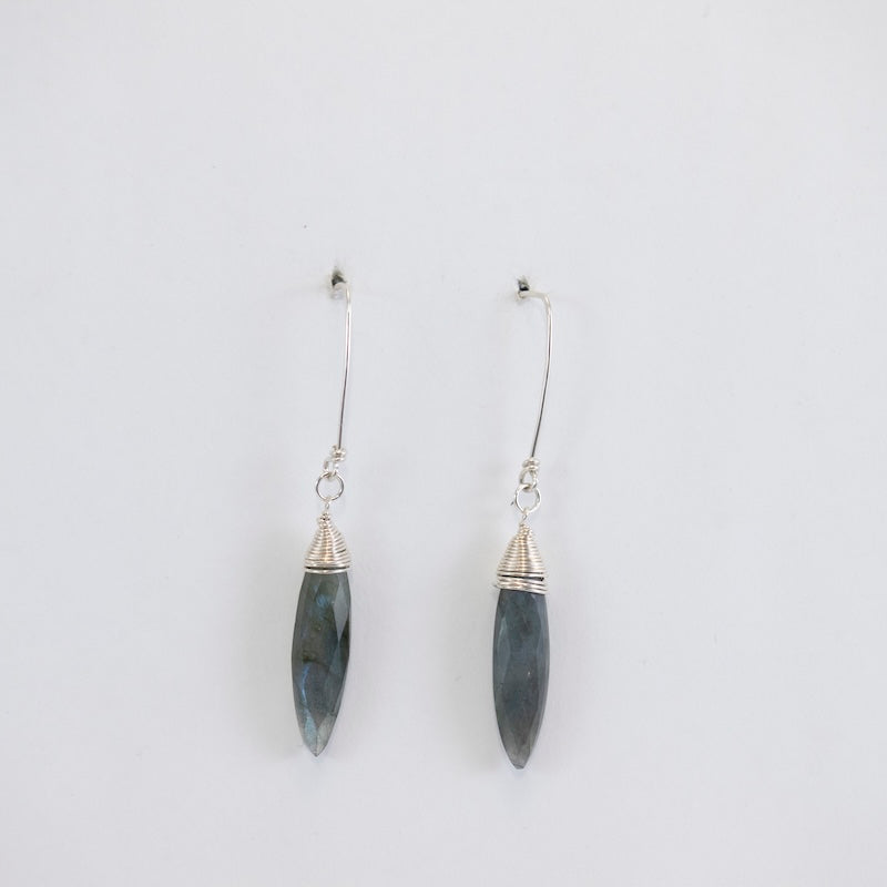 Marquee Earrings with Labradorite from Mary Risley at Pinch in Northampton, MA
