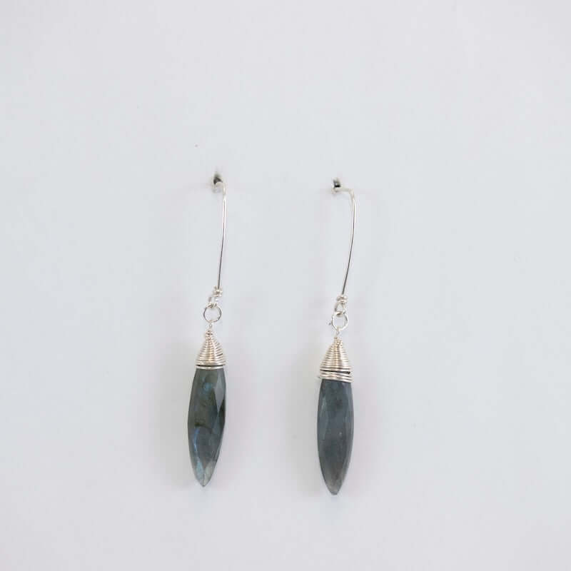 Marquee Earrings with Labradorite at PINCH