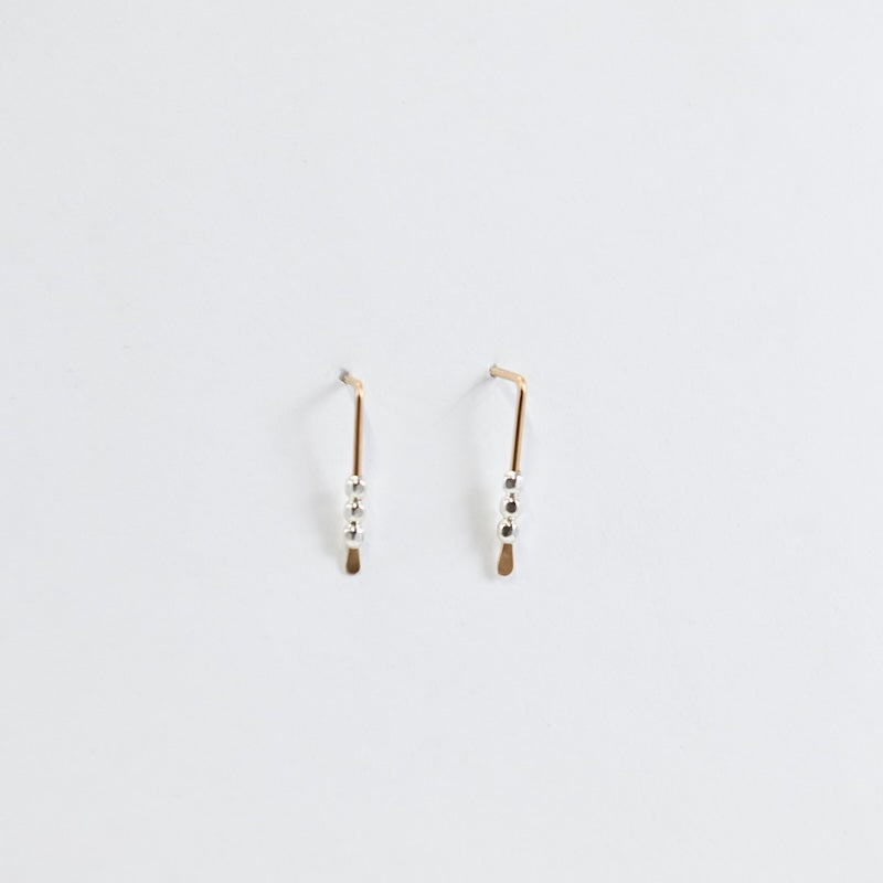 Gold Fill Hook Earrings with Mixed Metal from Mary Risley at Pinch in Northampton, MA
