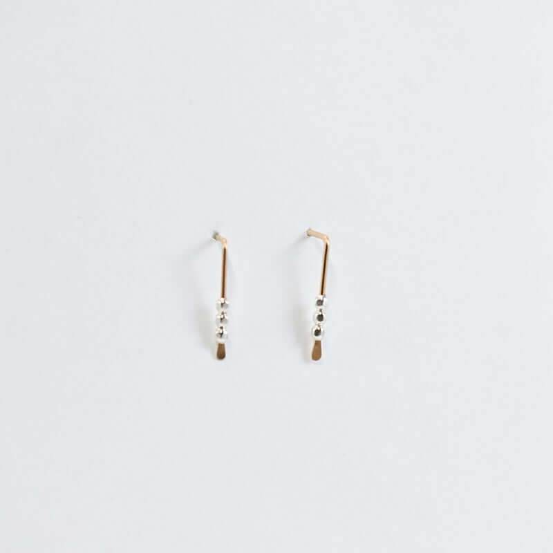 Gold Fill Hook Earrings with Mixed Metal from Mary Risley at Pinch in Northampton, MA