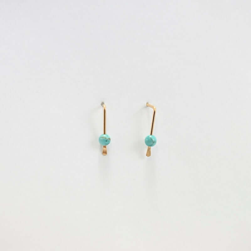 Gold Fill Hook Earrings with Turquoise at PINCH