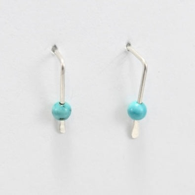 Sterling Silver Hook Earrings with Turquoise from Mary Risley at Pinch in Northampton, MA