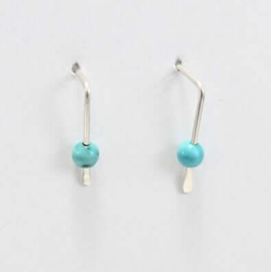 Sterling Silver Hook Earrings with Turquoise from Mary Risley at Pinch in Northampton, MA
