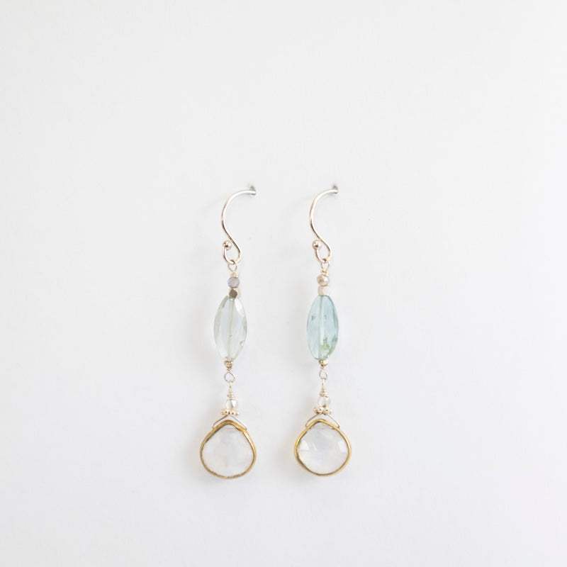 Moonstone Tourmaline Earrings from Hallie's Comet at Pinch in Northampton, MA