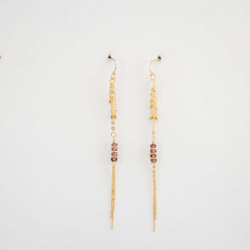Earrings Garnet Fringe at PINCH